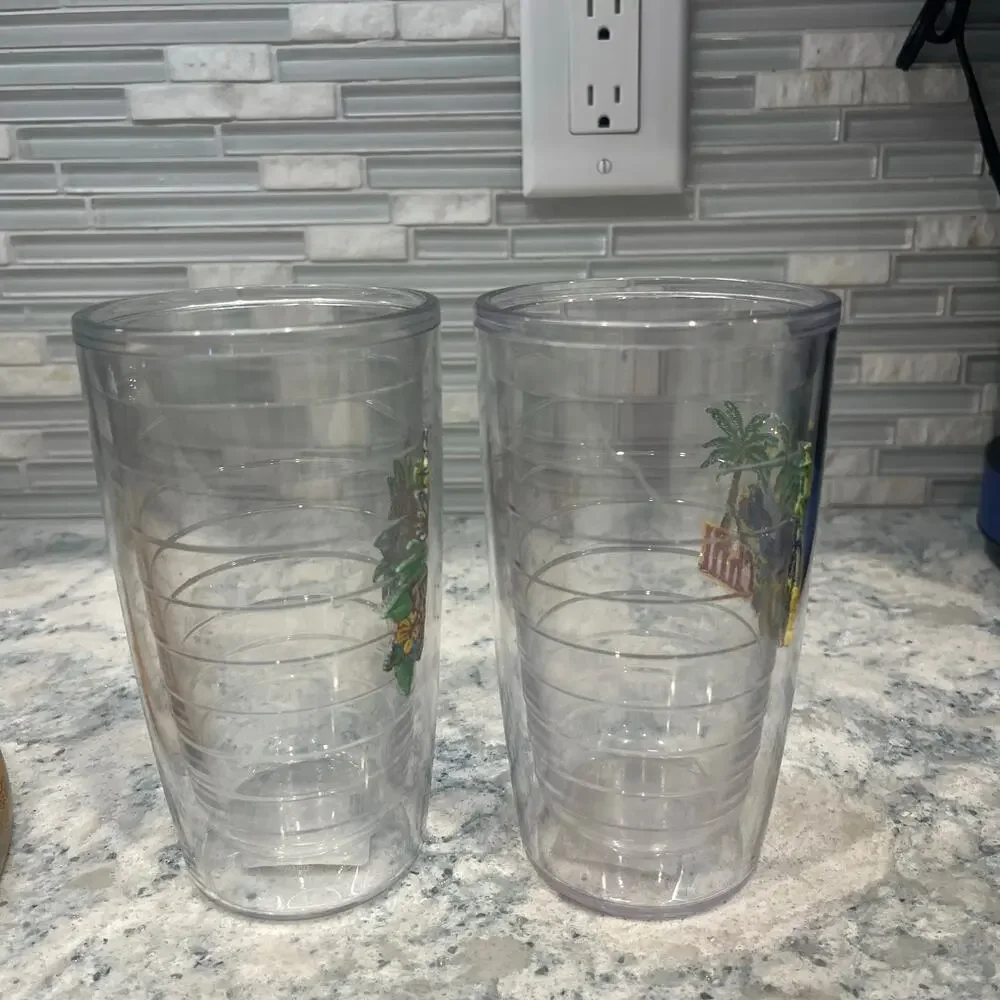 Lot of 2 Tervis Tumbler Margaritaville 16oz Cups 5 O'Clock License to Chill